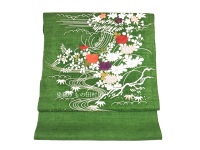 京刺繍染め九寸帯「御所解き」紬地　田村屋